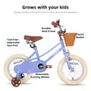 JOYSTAR 14 inch Kids Bike for Toddlers 3-5 Years Girls, Girls Bike with Stabilisers & Basket, Purple - 2