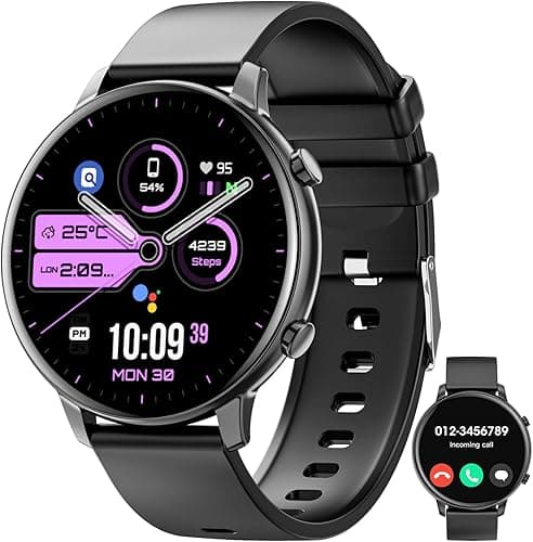 Hwagol Men's Women's Smartwatch with Call/Answer, Round W…