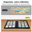 Tolesum Toploader Album pour cartes à collectionner 216, 9 compartiments, 10 pcs 35PT, Classeur pour TCG, cartes MTG, motif vague noire - 6