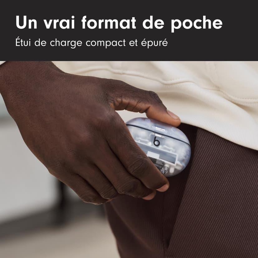 Beats Studio Buds + | Écouteurs Totalement sans Fil avec réduction du Bruit, Compatibilité améliorée avec Apple et Android, Micro intégré, Écouteurs Bluetooth Audio Spatial – Transparent - 6