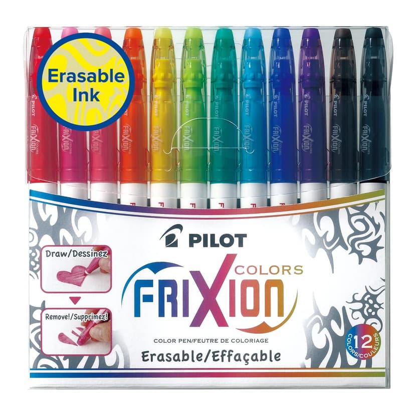Pilot Frixion Colors Erasable Fibre Tip Colouring Pen - Assorted, Pack of 12 - 1