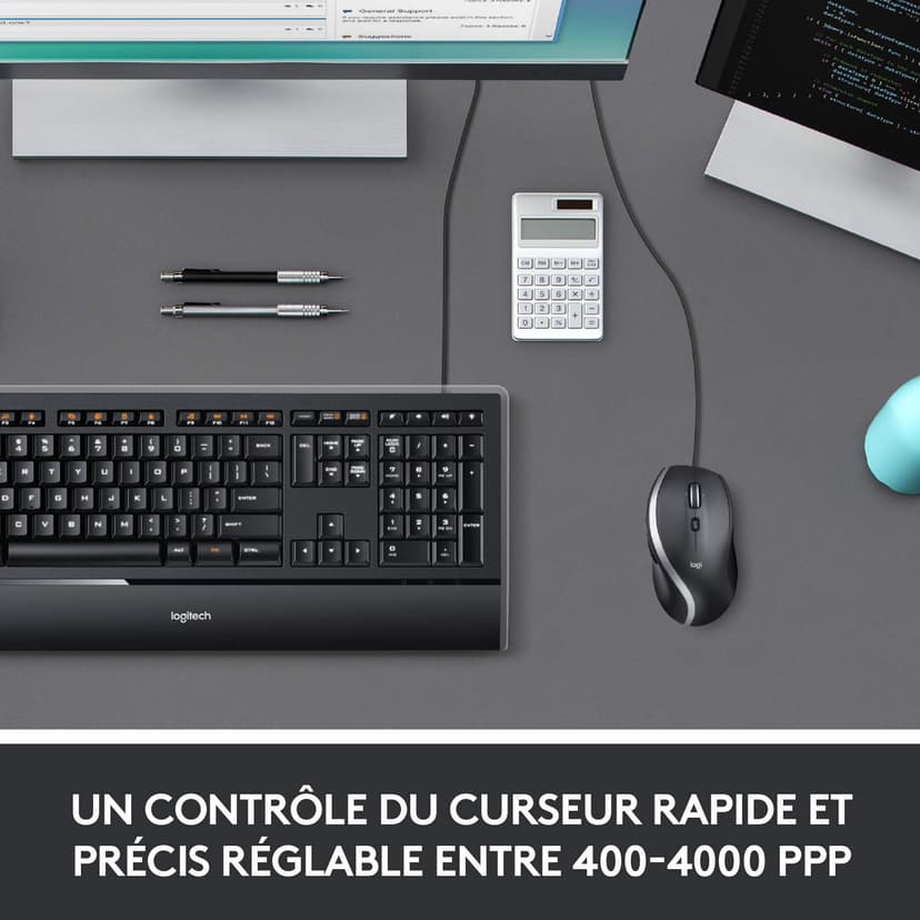 Logitech M500s Souris Filaire avancée avec défilement Ultra-Rapide et multidirectionnel avancé, Boutons Personnalisables, Suivi Haute précision avec commutateur PPP, USB prêt à l'emploi - Gris - 5
