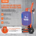 VEVOR Mobile Sandblasting Machine 18.92L Sandblasting System 96" Work Hose Sand Blaster 60-110PSI Working Pressure Ideal for Removing Rust, Paint, Stains and Polishing Large Areas - 2