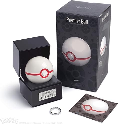 The Wand Company Original Poké Ball Authentic Replica with Display Case – Officially Licensed by Pokémon (Premier Ball)