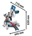 Bosch Professional scie à onglets radiale GCM 80 SJ (1 400 W, Ø de lame : 216 mm, avec 2 lames de scie circulaire, clé six pans mâle) - 3