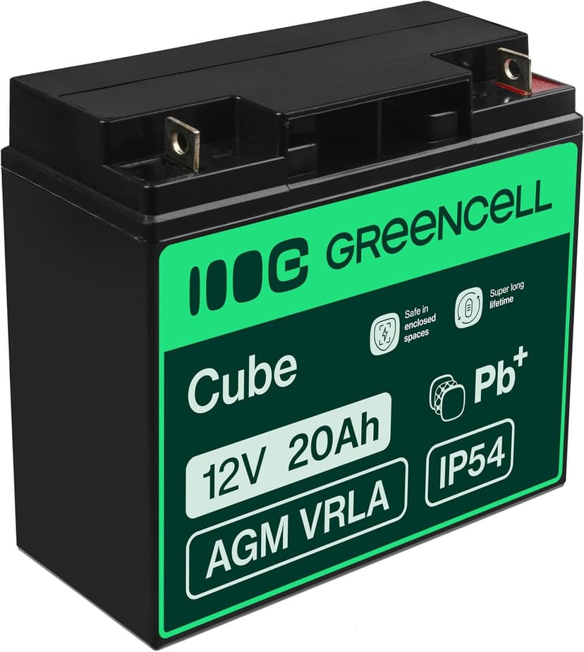 Green Cell Batterie de rechange gel AGM 12 V 20 Ah Rechargeable Pile scellée au plomb acide Batterie de remplacement sans entretien Batterie de rechange pour moto électrique, fauteuil roulant, chariot - 1
