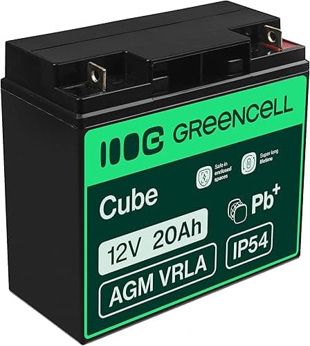 Green Cell Batterie de rechange gel AGM 12 V 20 Ah Rechargeable Pile scellée au plomb acide Batterie de remplacement sans entretien Batterie de rechange pour moto électrique, fauteuil roulant, chariot