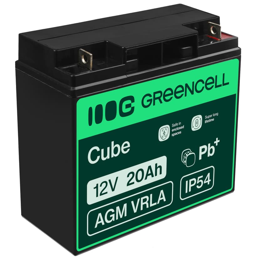Green Cell Batterie de rechange gel AGM 12 V 20 Ah Rechargeable Pile scellée au plomb acide Batterie de remplacement sans entretien Batterie de rechange pour moto électrique, fauteuil roulant, chariot - 1