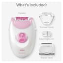 Braun Silk-épil 3, Corded Epilator for Hair Removal, Weeks of Smooth Skin, with Lady Shaver Head & Trimmer Comb, 3-031, Pink - 7