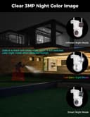 Hiseeu 【Dual Lens+8X Digital Zoom】 3MP Dual Lens PTZ WiFi Security Camera Outdoor, 2.4G/5G WiFi CCTV Home Surveillance Camera Outdoor, Color Night Vision, Auto Tracking Alarm Sound Light 2-Way Audio - 5