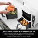 NINJA Double Stack XL Air Fryer, Friteuse sans huile Verticale Double Tiroir 4 Niveaux de Cuisson, 2 Tiroirs, 2 Grilles, Capacité de 9,5 L, 6 Fonctions, 8 Portions, Pinces, Blanc SL400EUWH - 6