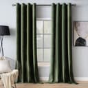 MIULEE Olive Green Velvet Curtains for Bedroom 2 Panel Set 96 Inch Drop Curtains, Soft Elegent Home Decor Velvet Curtain Living Room, Sun Blocking Room Darkening Thermal Eyelet Curtain 55x96 Inch - 1