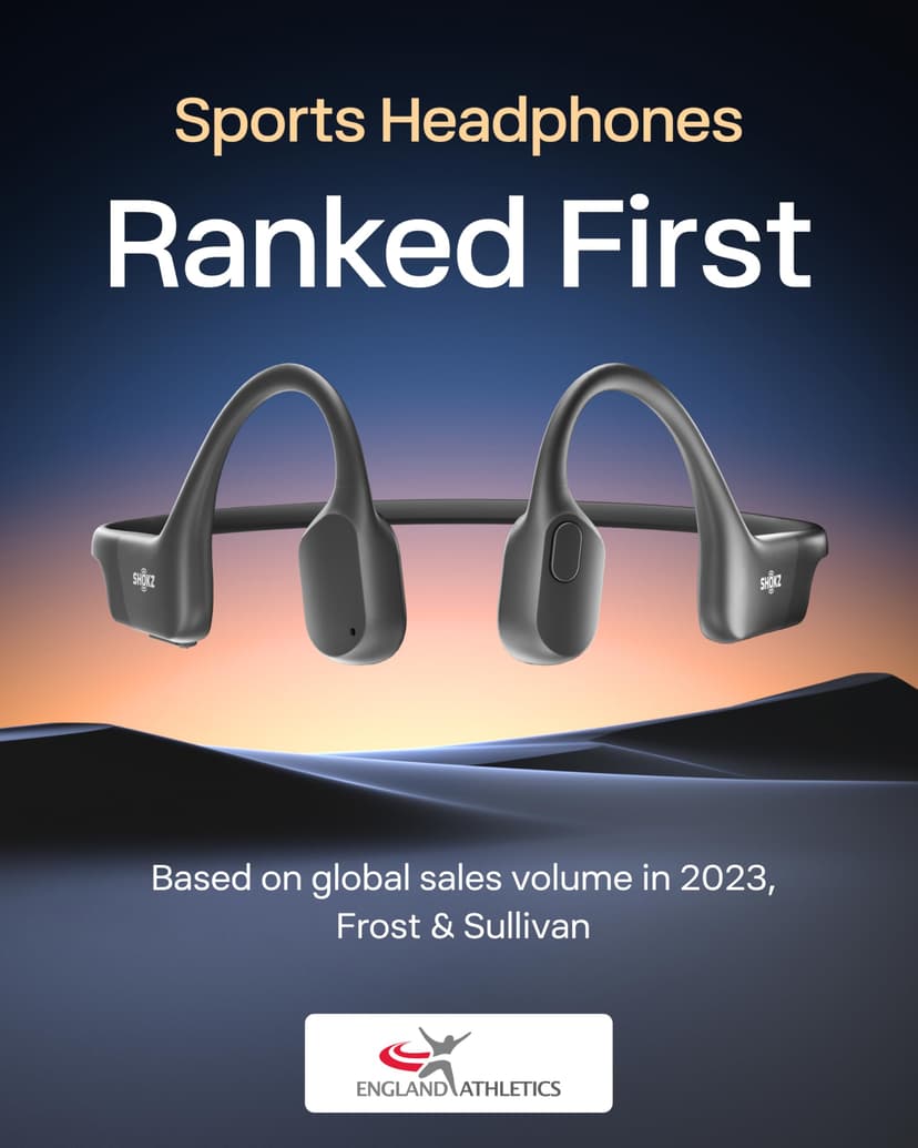 SHOKZ OpenRun Bone Conduction Headphones, Open-Ear Bluetooth Sports Earphones with Mic, IP67 Waterproof Wireless Headset for Running and Workout, 8H Playtime, USB-C - Black, Sport headband - 2