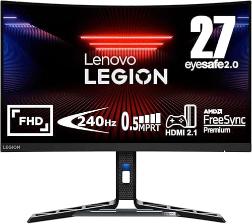 Lenovo Legion R27qe Gen 2 27" QHD WLED Gaming Monitor 2560 x 1440-16:9-200Hz IPS Panel 0.5ms Response Time HDMI DisplayPort TÜV Eye Comfort Protection Black 5.9kg