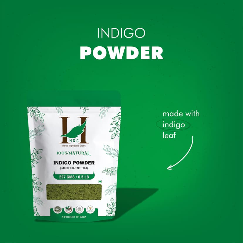 H&C Indigo Powder (Indigofera Tinctoria) - 227g Pack | For Hair Coloring - 3