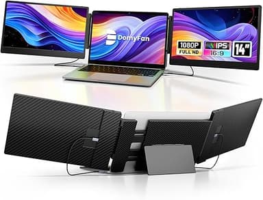 domyfan 14" Laptop Screen, S3 FHD 1080P IPS Triple Portab…