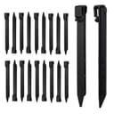Meision Pack of 20 Plastic Nails Ground Anchors 25 cm, Lawn Edging Plastic Robust, Plastic Pegs, Suitable for Soft Soils in Lawns and Gardens, Anthracite - 1