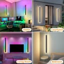 Zihoi Applique murale extérieure RGB, 180cm 2 groupes RGB/chaud/blanc dimmable moderne LED applique murale, longue lampe murale avec contrôle à distance et app pour extérieur/intérieur - 6