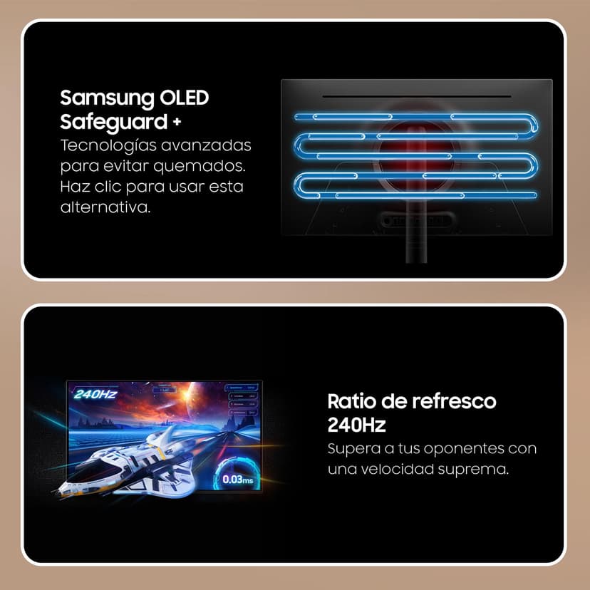 Samsung Écran PC Gaming Odyssey OLED G8-G81SF, Taille 32'', Résolution 4K (3840x2160), 240Hz, 0,03ms, 2xHDMI, DP, Ajustable en Hauteur, Orientable, Pivotable, Inclinable, LS32FG816SUXEN - 3