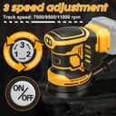 Roadtime Ponceuse Excentrique pour DeWalt 18V Battery (San Batteries),125 mm Ponceuse Orbitale aléatoire sans fil, 3 vitesses 7000-11000pm avec récipient de capture de poussière et 15 papier de verre - 6