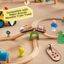 Electric Remote Trains Toy for Wooden Track, Remote Control & Motorized Train with 4 Sound and Light Effects for Kids 3 4 5+ Years Old Boys Girls, Compatible with Thomas,Brio,Chuggington-Red - 5