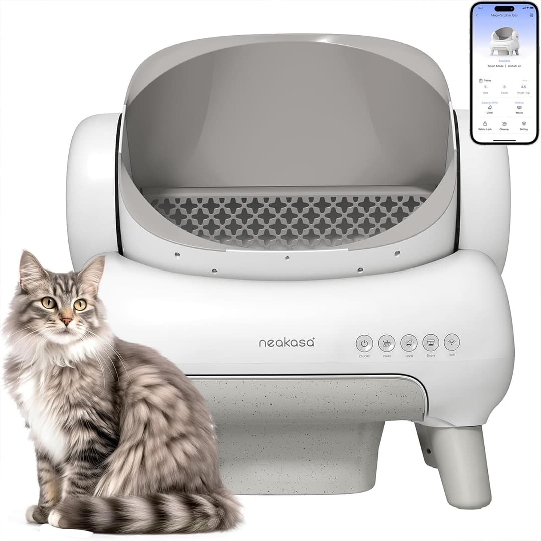 Neakasa M1 Plus Lite Self-Cleaning Cat Litter Tray, Open Top Automatic Litter Box with Large Capacity & App Control, Odour-Free Design for Busy Owners & Multi-Cat Homes, Ideal for Travel