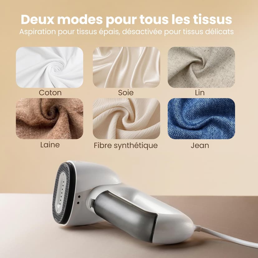 Neakasa Magic 1 Défroisseur vapeur portable avec aspiration, compact et pliable, pas de planche à repasser nécessaire, utilisation à une main - 6