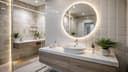 BD ART - Wall Mirror - Bathroom Mirror - Round Diameter 80 cm - with LED Lighting - Light Colour Cool White 4200 K, IP44 - Large Mirror - Full Length Mirror - Bathroom Wall Mirror - 4