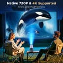 Battery Powered Projector, Mini 4K projector for bedroom, 220° Rotatable Stand Auto Keystone, Portable Projectors for Home Cinema Backyard Camping Outdoor - 3