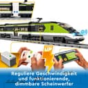 LEGO City Le Train de Voyageurs Express - Jouet Train Télécommandé avec Phares Fonctionnels, 2 Wagons, 24 Rails & 6 Minifigurines - Idée de Cadeau pour Garçon ou Fille dès 7 Ans 60337 - 3