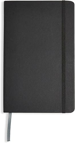 Amazon Basics Classic Notebook, A5, Plain, Black