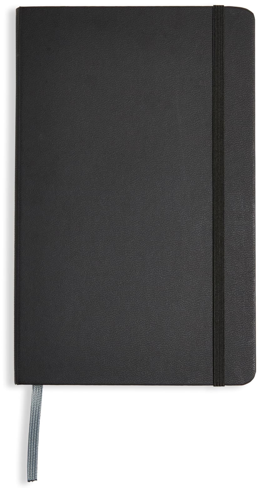 Amazon Basics Classic Notebook, A5, Plain, Black - 1