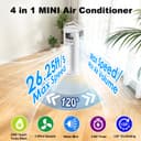 Climatiseur Mobile 4 en 1 Silencieux 28dB, Rafraîchisseur d’Air Mode Tempête, Oscillation 120°, 4 Vitesses Vent Naturel 3D Sommeil, 2 Brumisations, Minuterie 8H pour Chambre Bureau（Blanc ） - 2