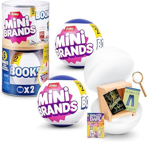 Mini Brands Mini Books Series 2 Capsule by ZURU, Collectible Miniature Book Toy kids 3+ (2 Capsule), White