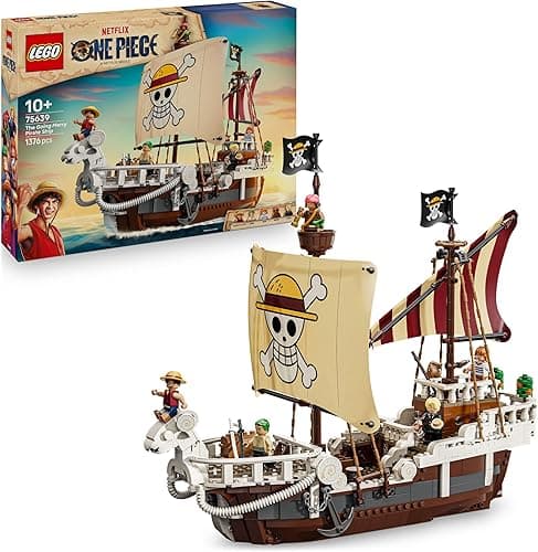 LEGO ONE PIECE The Going Merry Pirate Ship Toy - Play & Display Boat Model with 5 Minifigures incl. Luffy, Zoro & Nami - Anime Gift for 10+ Year Old Boys, Girls & Fans - 75639