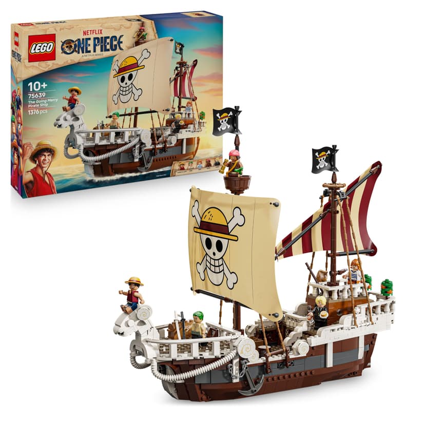 LEGO ONE PIECE The Going Merry Pirate Ship Toy - Play & Display Boat Model with 5 Minifigures incl. Luffy, Zoro & Nami - Anime Gift for 10+ Year Old Boys, Girls & Fans - 75639 - 1