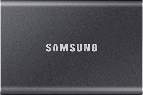 Samsung T7 Portable SSD - 2 TB - USB 3.2 Gen.2 External SSD Titanium Grey (MU-PC2T0T/WW)