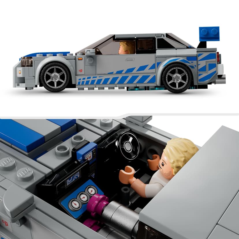 LEGO Speed Champions Nissan Skyline GT-R (R34) 2 Fast 2 Furious - Maquette de Voiture de Course à Construire avec Minifigurine Brian O'Conner - Idée Cadeau pour Garçons et Filles dès 9 Ans 76917 - 4