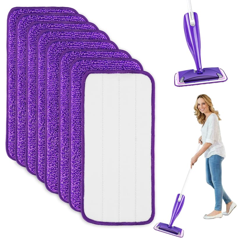 Ortviai Lot de 8 serpillères de rechange en microfibre po… - 1