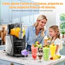 Machine à granita – 2,5 L slushie pour la maison, avec écran LED, 6 programmes préréglés pour crème glacée, margaritas, frappés, milkshakes, nettoyage automatique, sans glace (Black) - 2