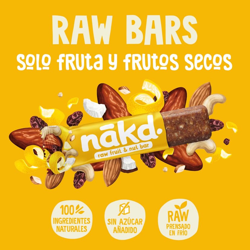 Nakd Raw Fruit and Nut Bars Pack of 18 (Lemon Drizzle) - 3