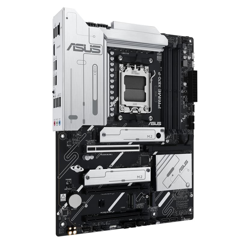 ASUS PRIME X870-P AMD ATX motherboard, 14-2-1(80A) power stages, PCIe 5.0 x16 slot with full support for next-gen graphics cards, four M.2 slots, DDR5 slots, PCIe Slot Q-Release - 4