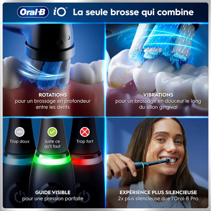 Oral-B iO 6N Black Bluetooth Connected Electric Toothbrush, 2 Brushes, 1 Travel Case - 4