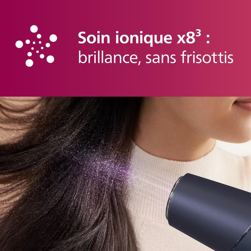 Philips -Hair Dryer 5000 Series, ThermoShield Technology, Ionic Care, 2300 W, Metallic Blue, with 9 mm and 11 mm Styling Nozzle Volume Diffuser, BHD510/20 - 5
