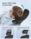 SONGMICS Chaise de Bureau, Chaise Ergonomique, avec Tissu en Maille Respirant à Double Couche, Soutien Lombaire Adaptatif, Appui-Tête Réglable, pour Bureau à Domicile, Noir d’Encre OBN041B01 - 8