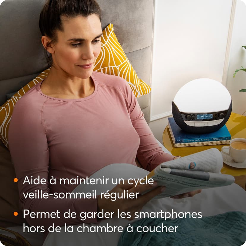 Lumie Bodyclock Luxe 750DAB - Réveil lumineux avec radio DAB, enceintes Bluetooth, lumière faible en bleu pour le sommeil - 6