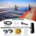 Telescopic Rod PV Panel Wash Cleaning Machine, Solar Panel Cleaning Equipment Solar Cleaner Robot, Solar Panel Cleaner, Electric Water Fed Pole Kit, 360° Rolling Cleaning Water Brush,7.5M/25Ft - 7