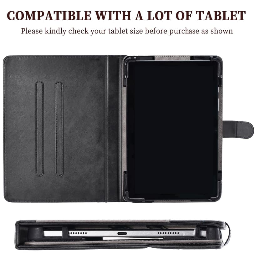 Coque Compatible pour Danew Dslide 115 10.1-Pouces Tablette Coque Etui Case Rotation à 360 degrés Angles de Vue Multiples Socle en Cuir PU Folio Cover Noir - 5