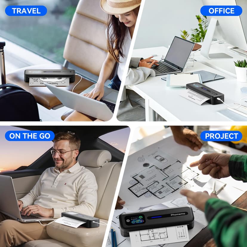 Phomemo M832D Portable Thermal Printer, A4 Touchscreen Bluetooth Inkless Printer for Home & Office, 300dpi Mobile Printers Compatible with Phone & Laptop, Wireless Printers for Business Trip, School - 8