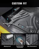 CDEFG Compatible with Ford Ranger T9 2024 2025 Floor Mats, Floor Mats TPE Car Waterproof Easy to Clean Premium All-Weather Rubber Mats Front and Rear Mats Ranger T9 Raptor Wildtrak XLT Accessories - 2